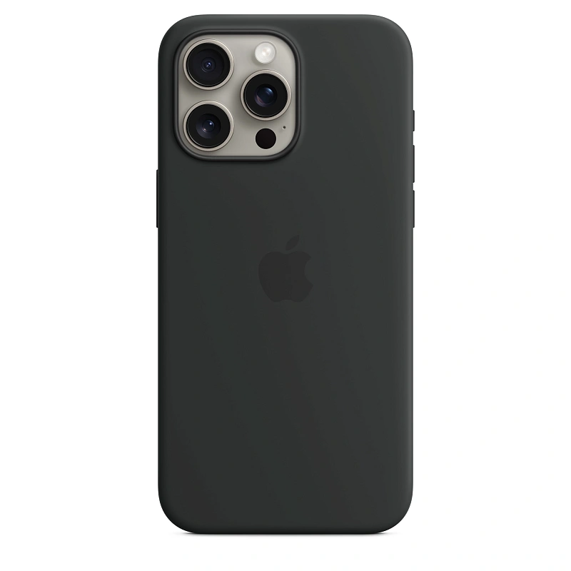 Чехол силиконовый с MagSafe для iPhone 15 Pro Max Черный