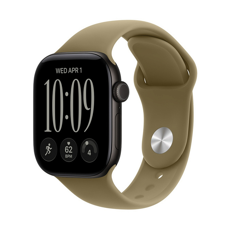Смарт-часы Apple Watch Series 12 GPS 42mm Black Aluminium, Olive Sport Band, размер S/M