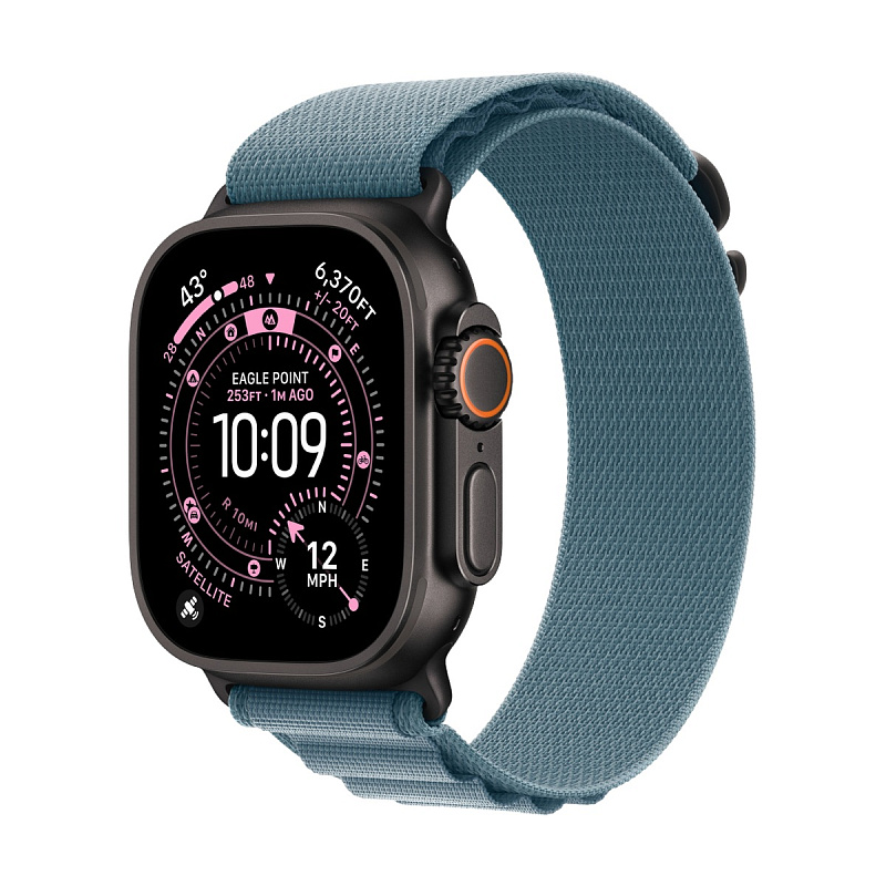 Умные часы Apple Watch Ultra 3, 49 мм, Black Titanium, ремешок Blue Alpine Loop L