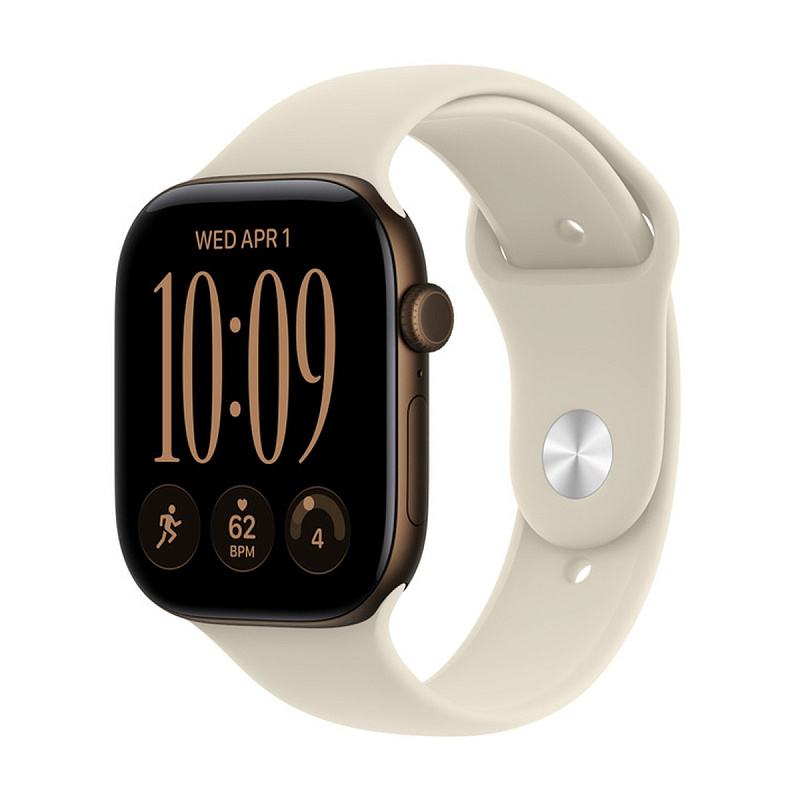 Смарт-часы Apple Watch Series 12 GPS 46mm Dark Bronze Aluminium, Sand Sport Band, размер M/L