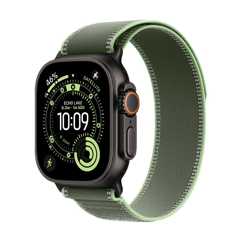 Умные часы Apple Watch Ultra 3, 49 мм, Black Titanium, ремешок Green Trail Loop M/L