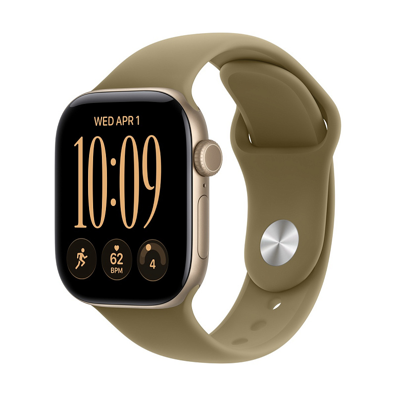 Смарт-часы Apple Watch Series 12 GPS 42mm Light Gold Aluminium, Olive Sport Band, размер M/L