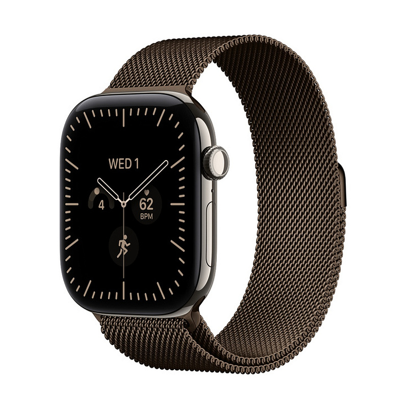 Смарт-часы Apple Watch Series 12 GPS + Cellular 46mm Natural Titanium, Dark Bronze Milanese Loop, размер S/M