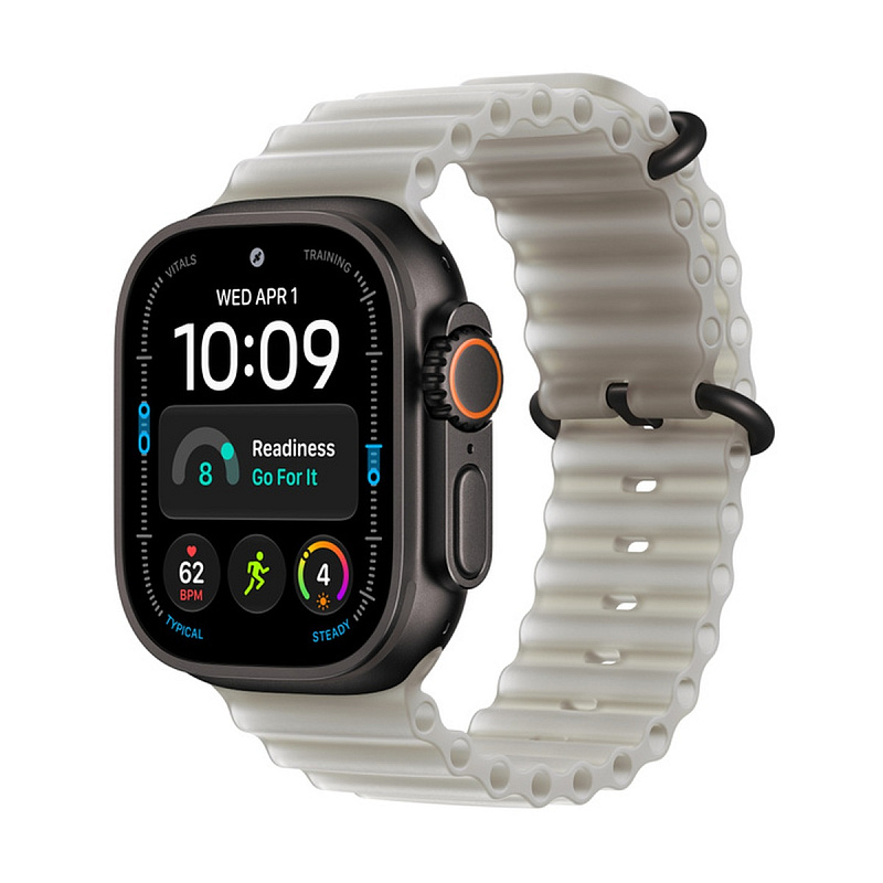 Смарт-часы Apple Watch Ultra 4 GPS + Cellular, 49mm Black Titanium с ремешком Translucent Gray Ocean Band