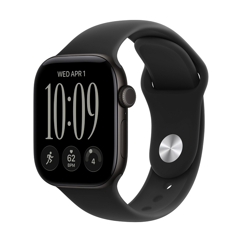 Смарт-часы Apple Watch Series 12 GPS 42mm Black Aluminium, Black Sport Band, размер S/M