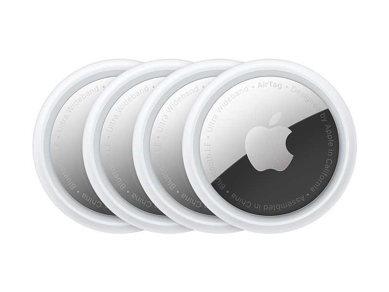 Трекер Apple AirTag белый/серебристый комплект 4 шт