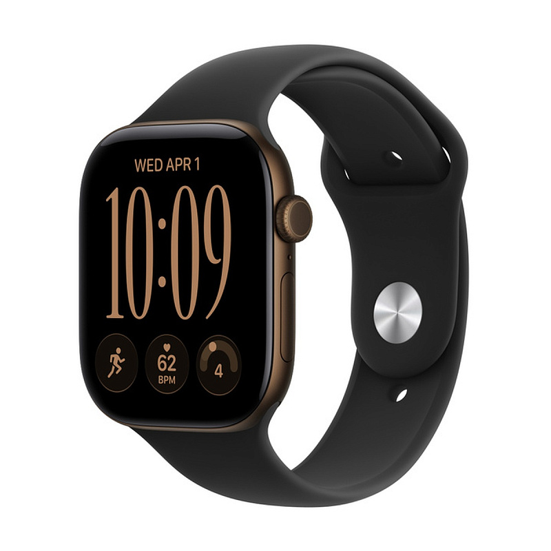 Смарт-часы Apple Watch Series 12 GPS 46mm Dark Bronze Aluminium, Black Sport Band, размер S/M