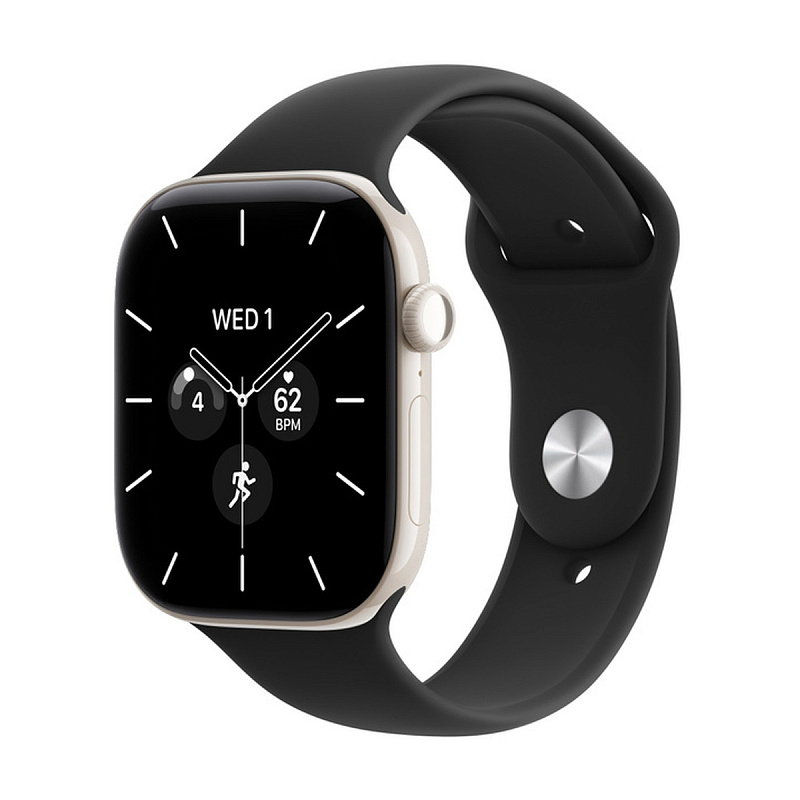 Смарт-часы Apple Watch Series 12 GPS + Cellular 46mm Pearl White Ceramic, Black Sport Band, размер XL
