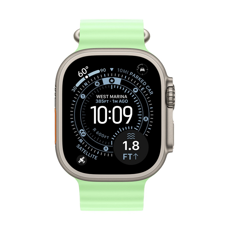 Умные часы Apple Watch Ultra 3, 49 мм, Natural Titanium, ремешок Green Ocean Band