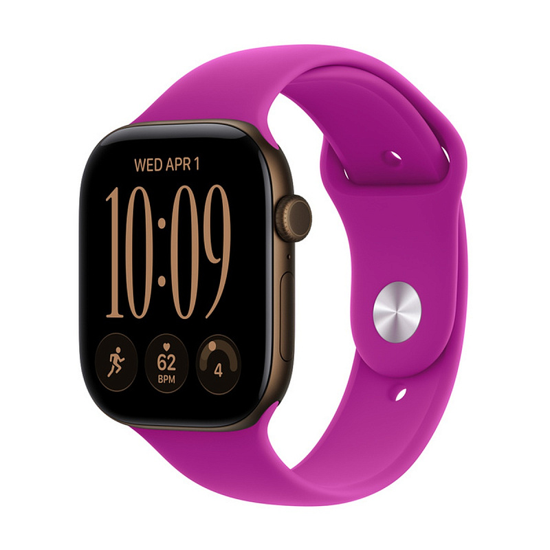 Смарт-часы Apple Watch Series 12 GPS 46mm Dark Bronze Aluminium, Magenta Sport Band, размер M/L