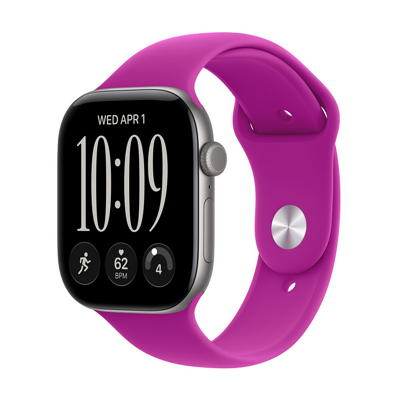Смарт-часы Apple Watch Series 12 GPS 46mm Space Gray Aluminium, Magenta Sport Band, размер M/L