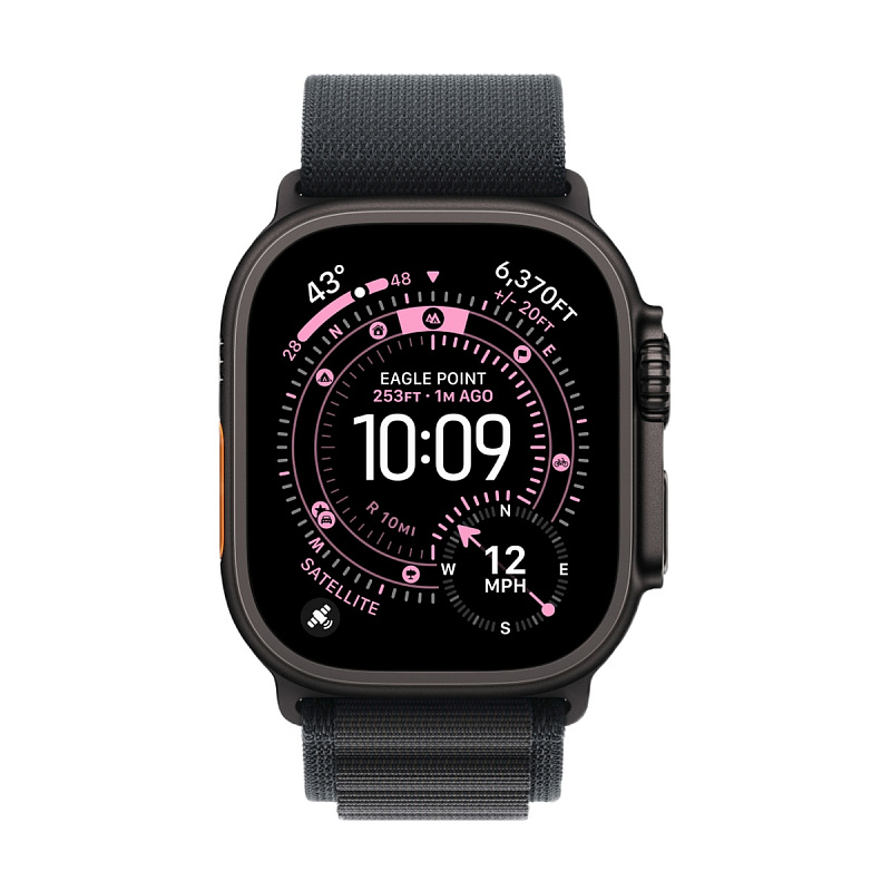 Умные часы Apple Watch Ultra 3, 49 мм, Black Titanium, ремешок Black Alpine Loop L