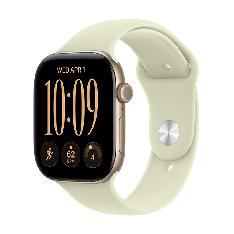 Смарт-часы Apple Watch Series 12 GPS 46mm Light Gold Aluminium, Pale Succulent Sport Band, размер S/M