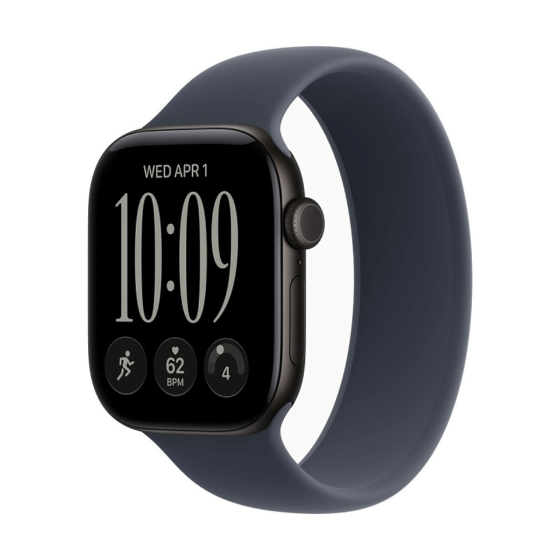 Смарт-часы Apple Watch Series 12 GPS 42mm Black Aluminium, Navy Blue Solo Loop