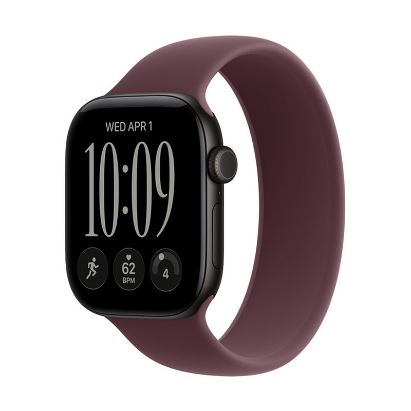 Смарт-часы Apple Watch Series 12 GPS 42mm Black Aluminium, Burgundy Solo Loop