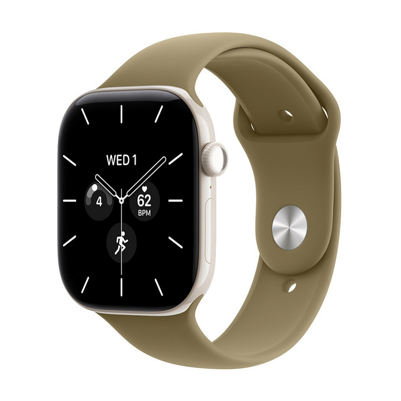 Смарт-часы Apple Watch Series 12 GPS + Cellular 46mm Pearl White Ceramic, Olive Sport Band, размер M/L