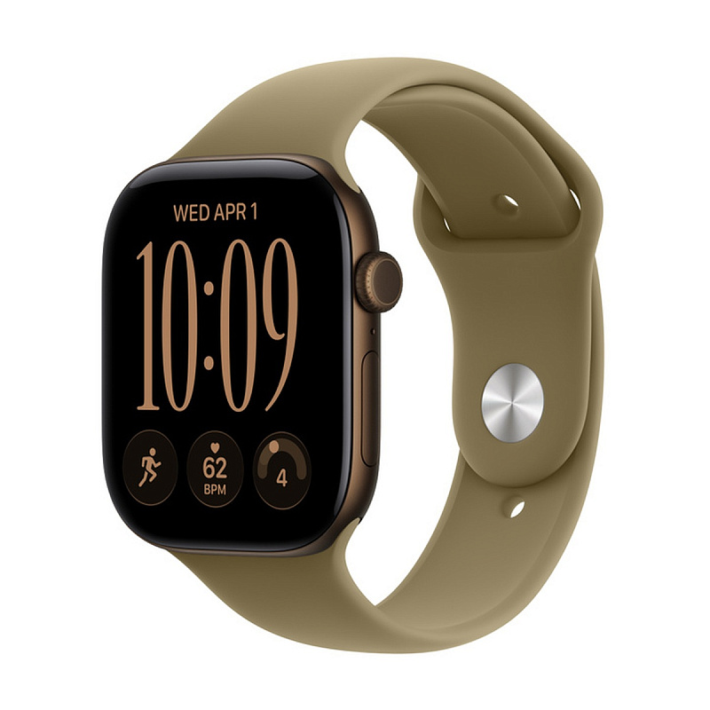 Смарт-часы Apple Watch Series 12 GPS 46mm Dark Bronze Aluminium, Olive Sport Band, размер S/M