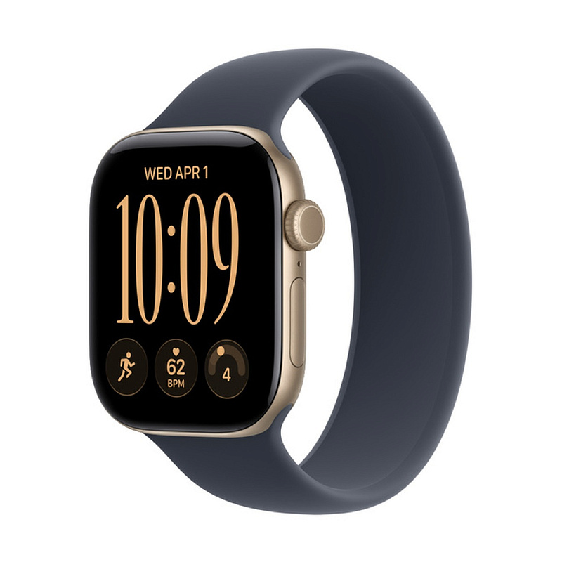 Смарт-часы Apple Watch Series 12 GPS 42mm Light Gold Aluminium, Navy Blue Solo Loop