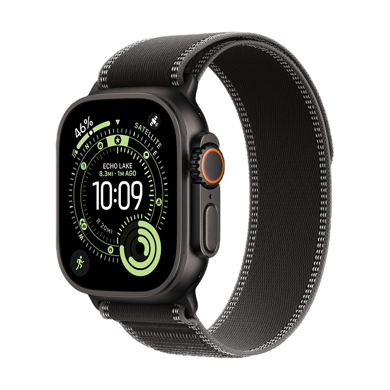 Умные часы Apple Watch Ultra 3, 49 мм, Natural Titanium, ремешок Black Trail Loop S/M