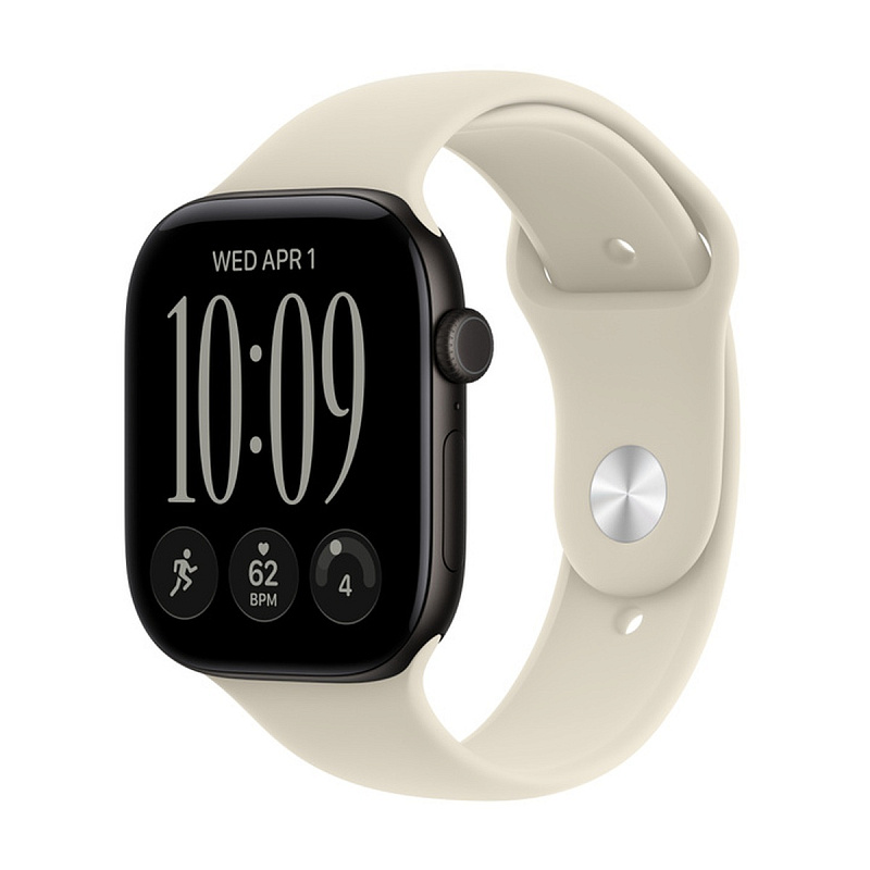 Смарт-часы Apple Watch Series 12 GPS 46mm Black Aluminium, Sand Sport Band, размер S/M