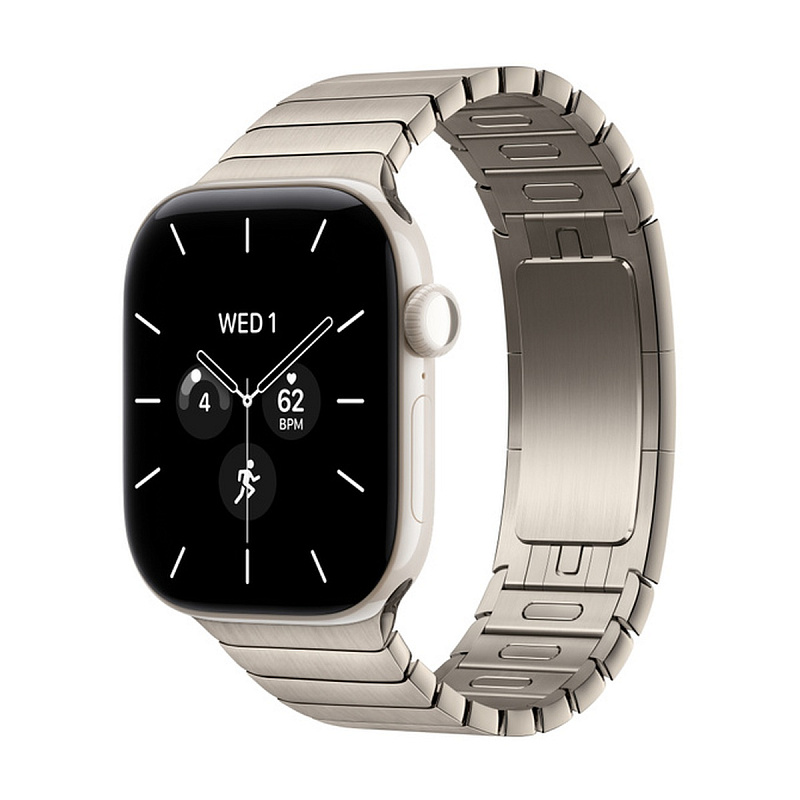 Смарт-часы Apple Watch Series 12 GPS + Cellular 42mm Pearl White Ceramic, Natural Link Bracelet