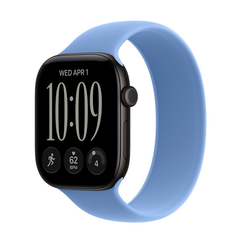 Смарт-часы Apple Watch Series 12 GPS 46mm Black Aluminium, Wildflower Blue Solo Loop