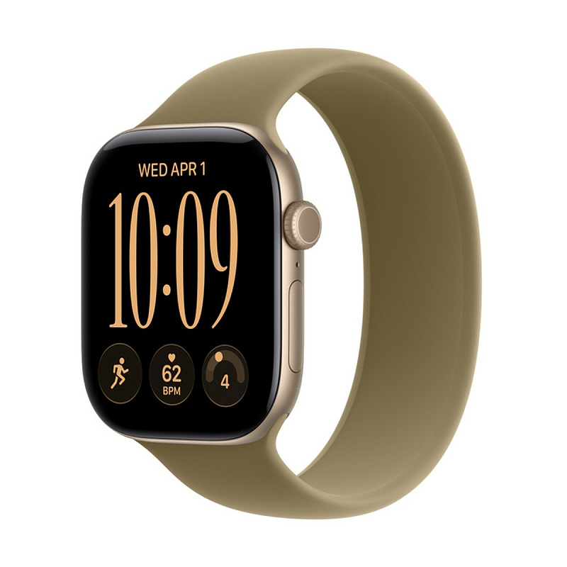 Смарт-часы Apple Watch Series 12 GPS 46mm Light Gold Aluminium, Olive Solo Loop