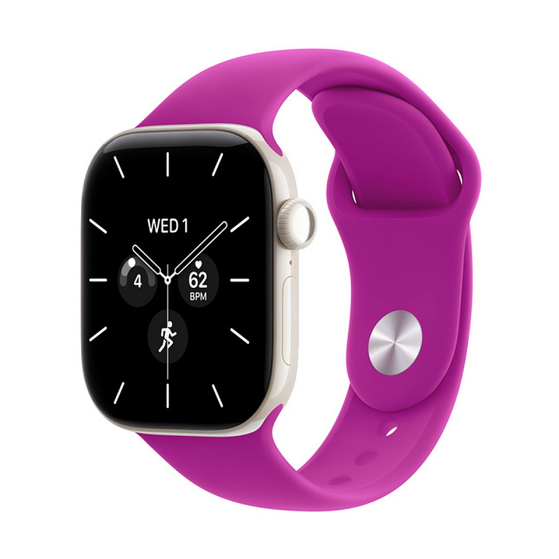 Смарт-часы Apple Watch Series 12 GPS + Cellular 42mm Pearl White Ceramic, Magenta Sport Band, размер M/L