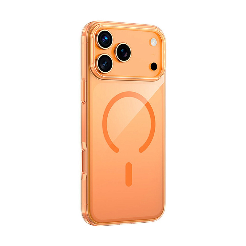 Чехол Keephone X=Crystal с MagSafe для iPhone 17 Pro оранжевый