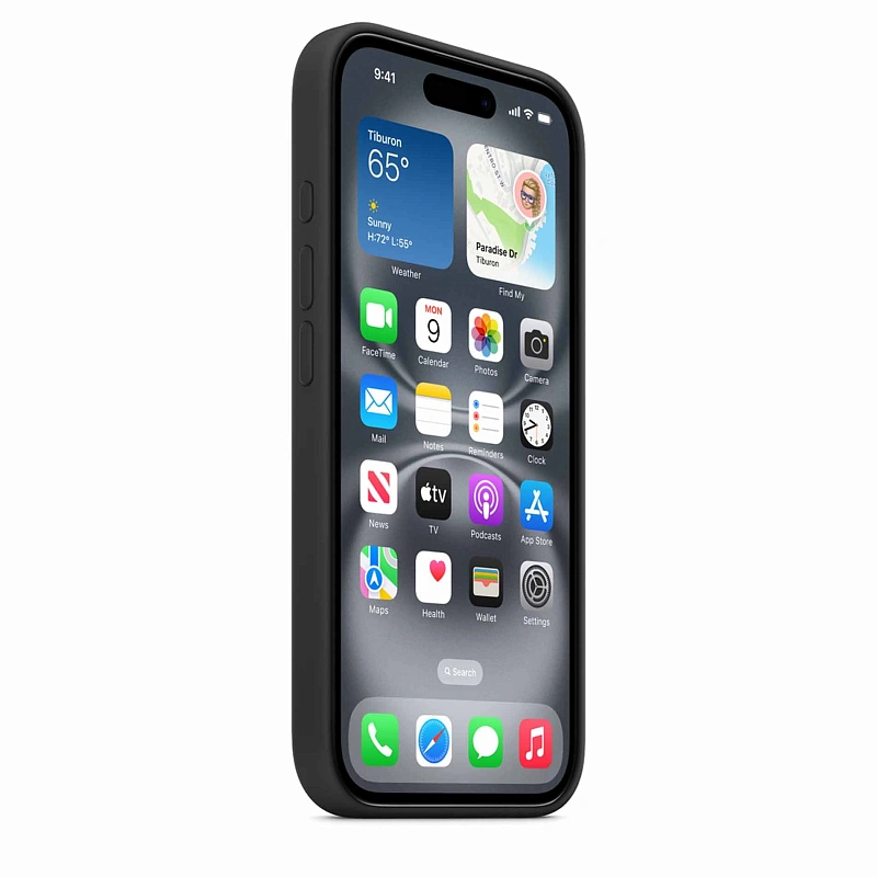 Чехол Silicone Case с MagSafe для iPhone 16 Black