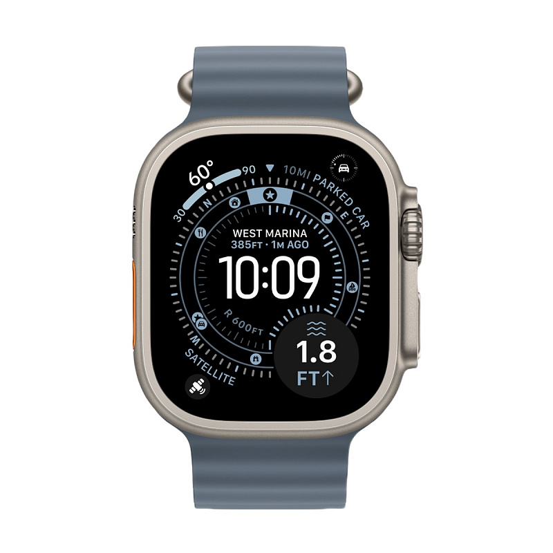 Умные часы Apple Watch Ultra 3, 49 мм, Natural Titanium, ремешок Blue Ocean Band