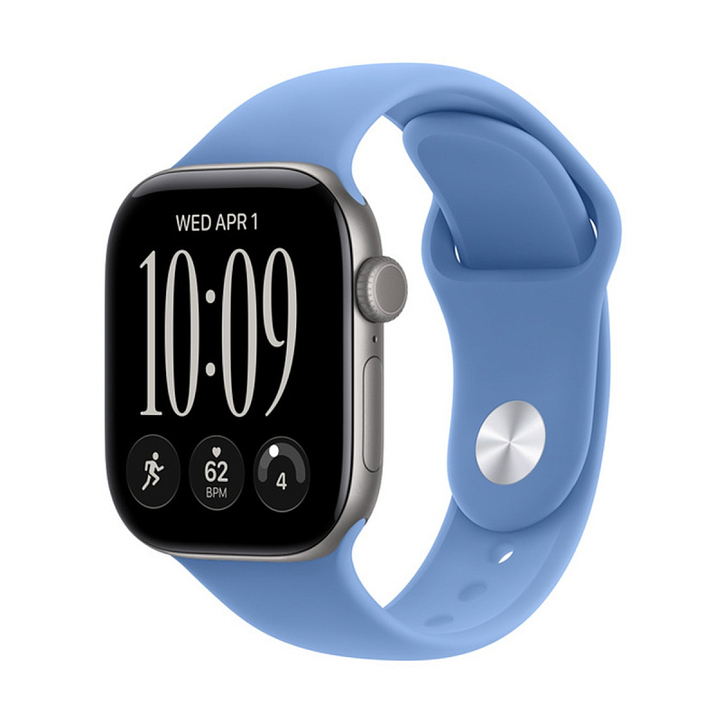 Смарт-часы Apple Watch Series 12 GPS 42mm Space Gray Aluminium, Wildflower Blue Sport Band, размер M/L