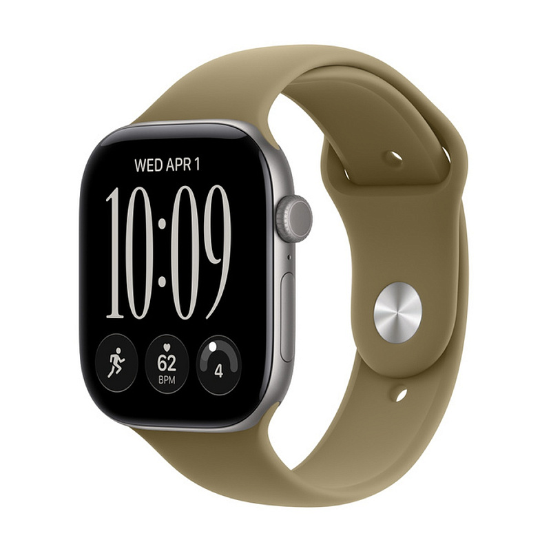 Смарт-часы Apple Watch Series 12 GPS 46mm Space Gray Aluminium, Olive Sport Band, размер S/M