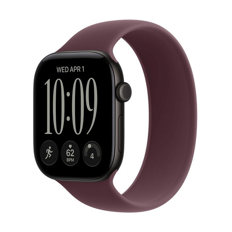 Смарт-часы Apple Watch Series 12 GPS 46mm Black Aluminium, Burgundy Solo Loop
