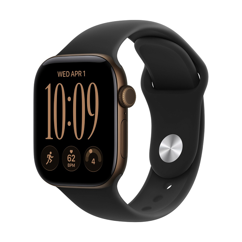 Смарт-часы Apple Watch Series 12 GPS 42mm Dark Bronze Aluminium, Black Sport Band, размер S/M
