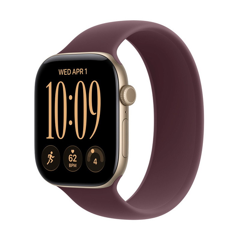 Смарт-часы Apple Watch Series 12 GPS 46mm Light Gold Aluminium, Burgundy Solo Loop