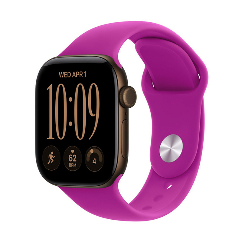 Смарт-часы Apple Watch Series 12 GPS 42mm Dark Bronze Aluminium, Magenta Sport Band, размер S/M