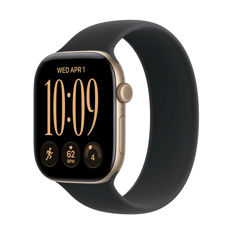 Смарт-часы Apple Watch Series 12 GPS 46mm Light Gold Aluminium, Black Solo Loop