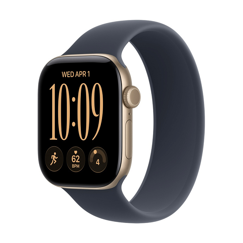 Смарт-часы Apple Watch Series 12 GPS 42mm Light Gold Aluminium, Navy Blue Solo Loop