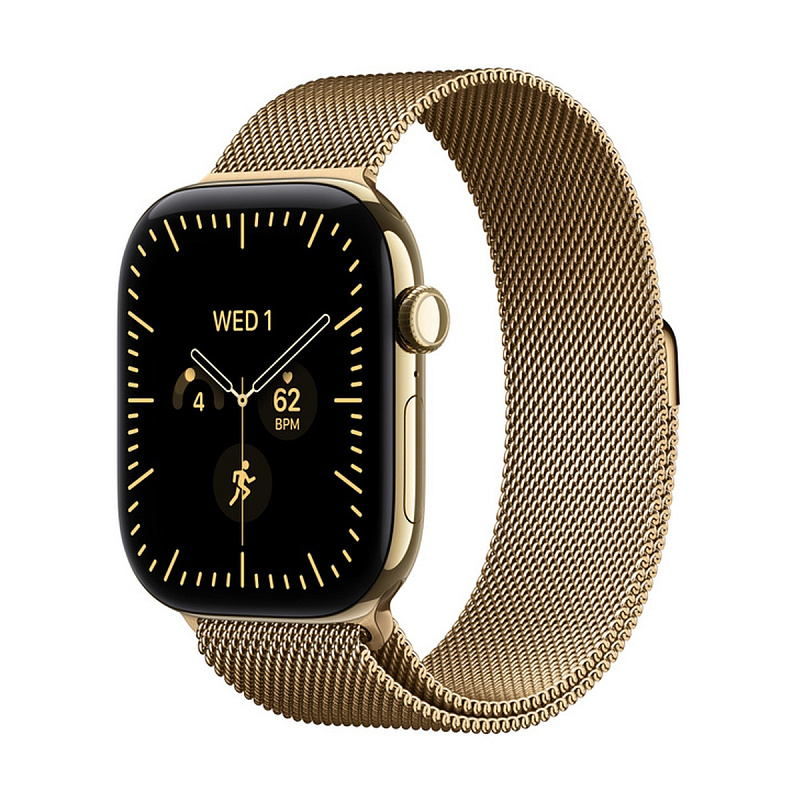 Смарт-часы Apple Watch Series 12 GPS + Cellular 46mm Radiant Gold Titanium, Radiant Gold Milanese Loop, размер S/M