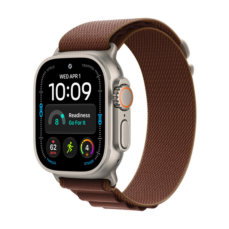 Смарт-часы Apple Watch Ultra 4 GPS + Cellular 49mm Natural Titanium, Burgundy Alpine Loop, размер Small