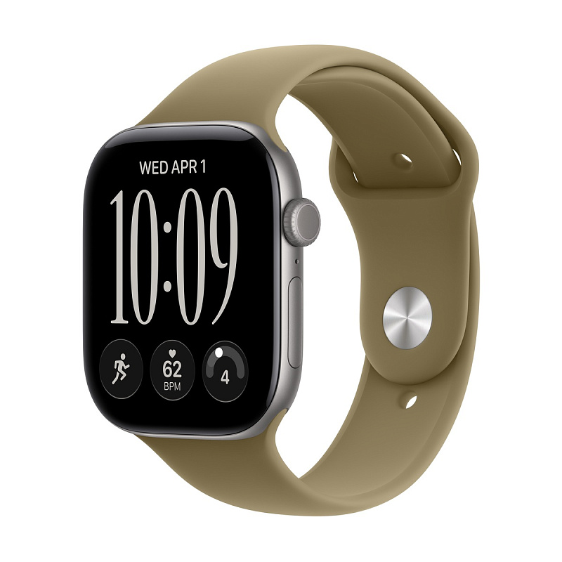 Смарт-часы Apple Watch Series 12 GPS 46mm Space Gray Aluminium, Olive Sport Band, размер M/L
