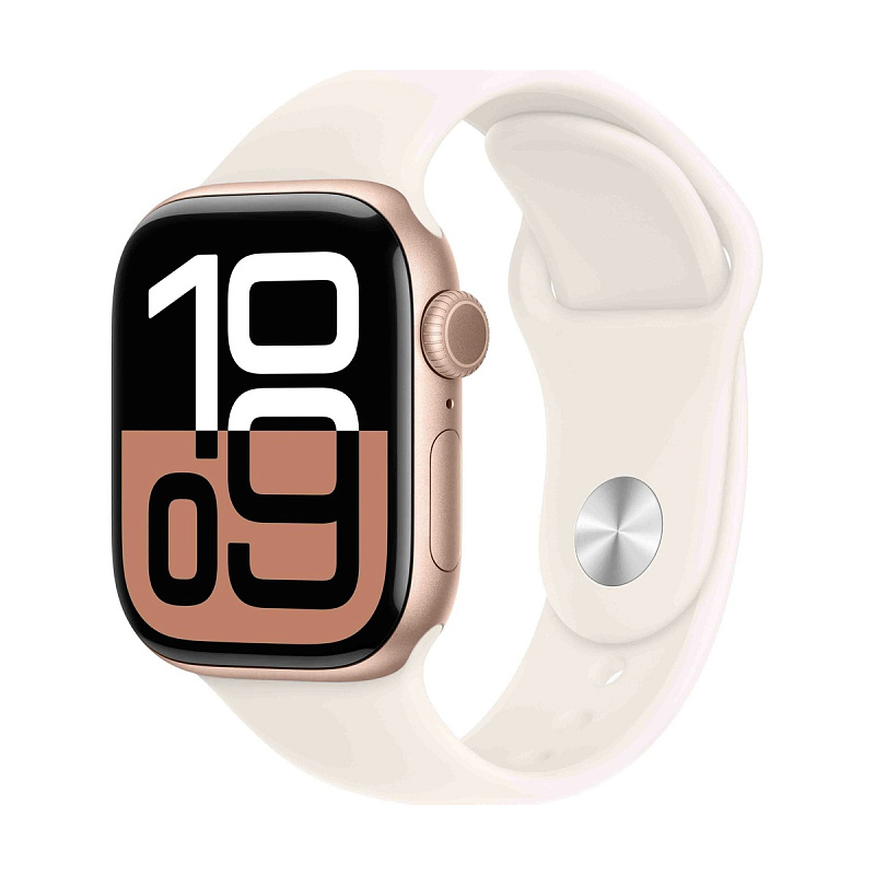 Умные часы Apple Watch Series 10 46mm Aluminum Case Rose Gold with Light Blush Sport Band S/M