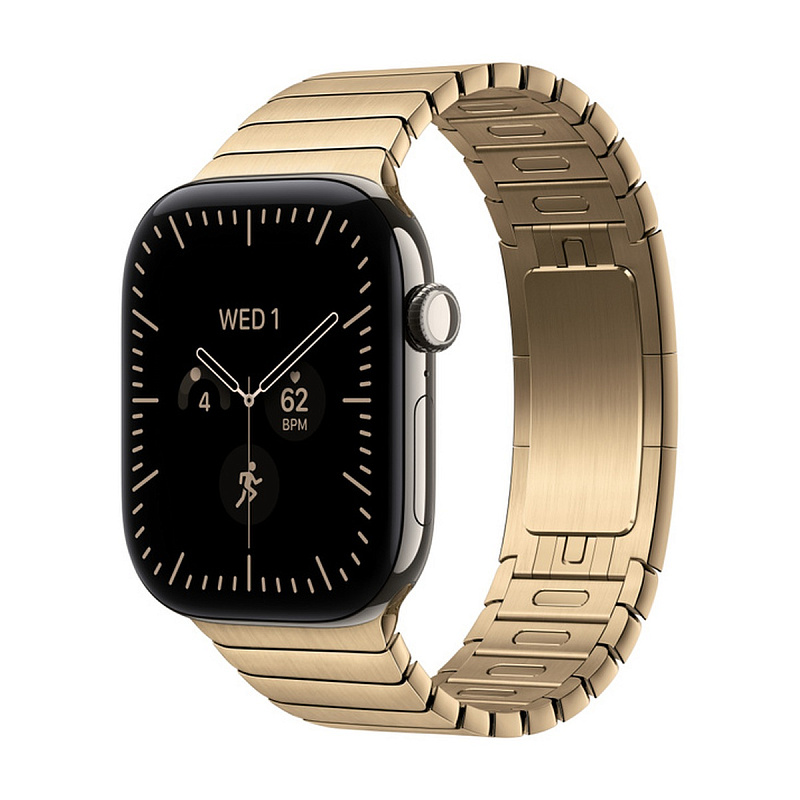 Смарт-часы Apple Watch Series 12 GPS + Cellular 46mm Natural Titanium, Radiant Gold Link Bracelet