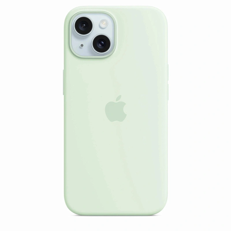 Чехол Silicone Case с MagSafe для iPhone 15 Soft Mint