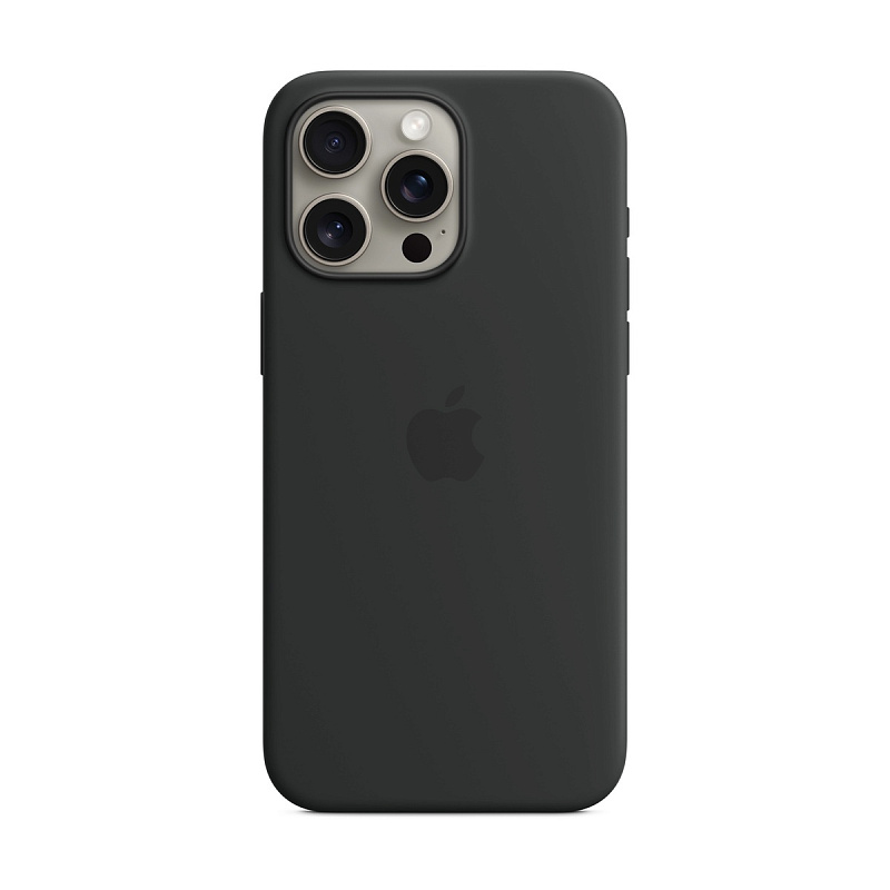 Чехол силиконовый с MagSafe для iPhone 15 Pro Max Черный