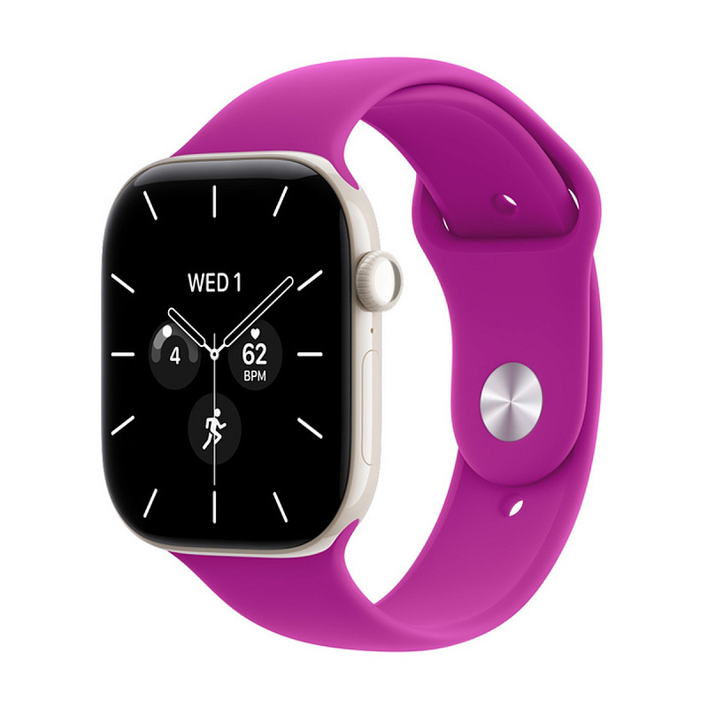 Смарт-часы Apple Watch Series 12 GPS + Cellular 46mm Pearl White Ceramic, Magenta Sport Band, размер S/M