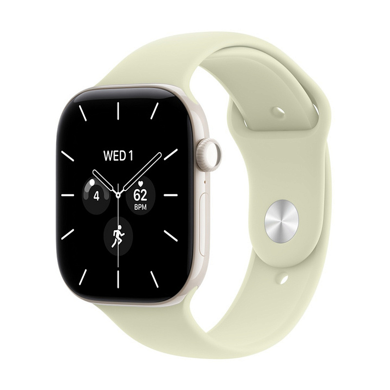 Смарт-часы Apple Watch Series 12 GPS + Cellular 46mm Pearl White Ceramic, Pale Succulent Sport Band, размер S/M