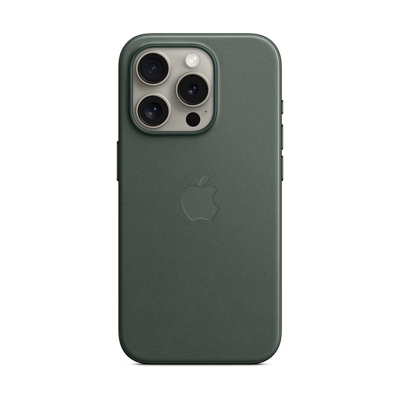 Тканевый чехол iPhone 15 Pro FineWoven Case с MagSafe - Evergreen