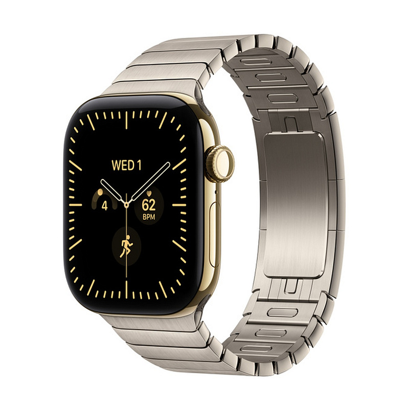 Смарт-часы Apple Watch Series 12 GPS + Cellular 42mm Radiant Gold Titanium, Natural Link Bracelet